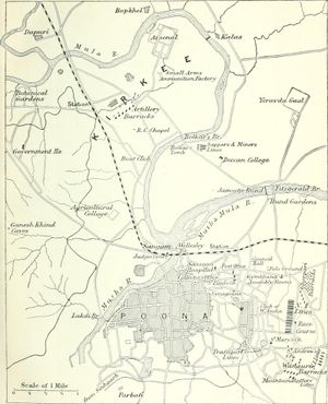 1911년 푸네 지도.