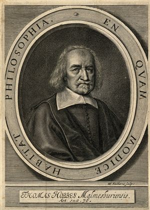 토마스 홉스. 1668년 윌리엄 페이스손의 선 조각