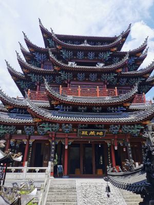 지장보살 전각, 고명사(Gaoming Temple), 톈타이현(Tiantai County). 1980년에 복원되었으며, 전국 중점 불교 사찰이다.