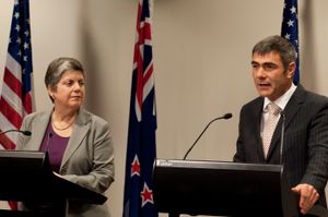 Janet Napolitano visit to New Zealand in 2012