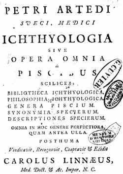 페터 아르테디의 Ichthyologia, sive Opera Omnia de Piscibus 표지