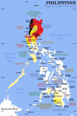 필리핀 주별 일로카노어 사용 인구 밀도. 백분율 분포를 보려면 사진을 확대하십시오.