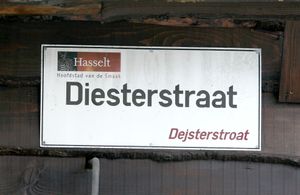 벨기에 하셀트의 이중 언어 표지판