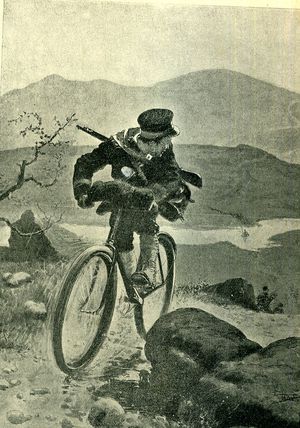 1904년 러일 전쟁 중 코사크에게 쫓기는 일본 전령