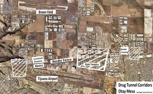 마약 터널 통로 티후아나 공항/오테이 메사