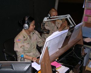 AFN 이라크 방송 스튜디오. 이라크 바그다드 (2004년 4월)