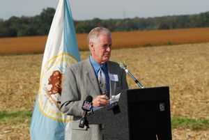 시빌 워 트러스트(현 아메리칸 배틀필드 트러스트) 회장 짐 라이트하이저가 슬로터 펜 농장에 있다.