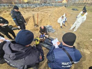 2022년 3월 부차 학살 희생자들의 발굴