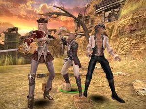 MCC 시스템을 사용하는 세 캐릭터 팀(파이터, 엘리멘탈리스트, 스카우트)