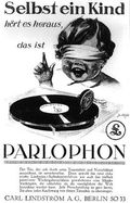 1927년 베를린의 "Parlophon" 광고