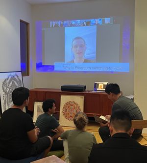 2022년 샌프란시스코에서 열린 Merge 파티에 모인 이더리움 지지자들