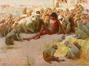 모글리는 반다로그의 지도자가 되었다 by John Charles Dollman, 1903
