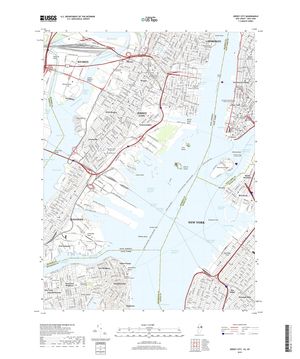 USGS의 저지 시티 지역 지도