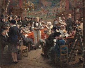 19세기 말 파리 드루오 호텔에서의 경매 (알베르 베타니에의 그림)