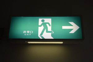 초기 픽토그램 비상구 (쇼와 50년대 제조)