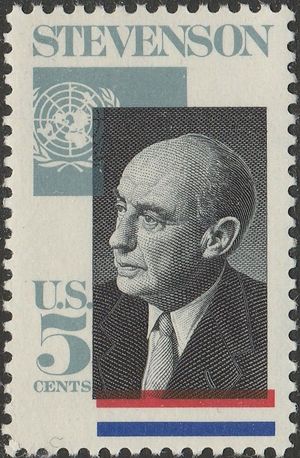 스티븐슨을 기리는 1966년 미국 우표