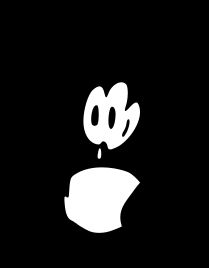 바지를 입고 뛰는 흑백 토끼