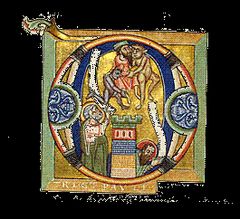 땅에 떨어지는 시몬 마구스: 독일 힐데스하임, 1170년