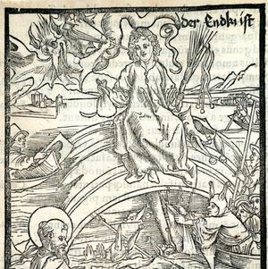 목판화로 묘사된 적그리스도, 1498
