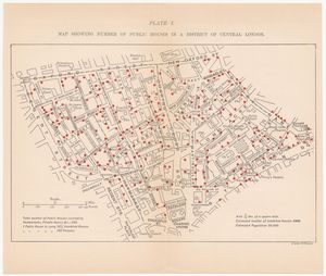 1899년 런던 중심가의 펍 수를 보여주는 지도