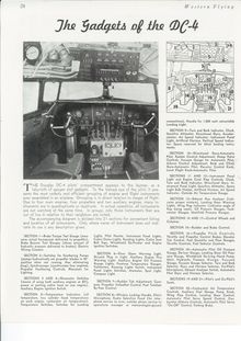 팜플렛으로 해설된 DC-4E의 계기판. 1938년이므로 DC-4로 표기됨.