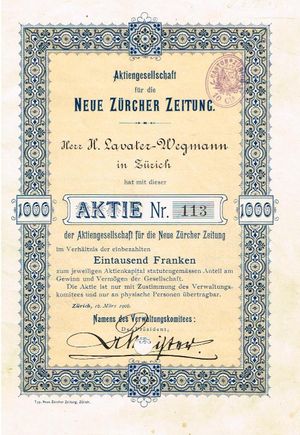 노이에 취르허 차이퉁}} AG의 등록 주식