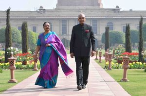코빈드 대통령과 그의 부인 영부인 사비타 코빈드