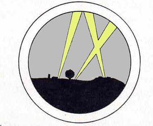 1918년 제9항공대대 AEF의 부대 문장에 스타일화된 "IX"는 "9"를 나타낸다.
