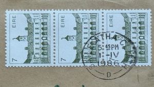 아일랜드(Éire)의 우표 예시로, 월을 나타내는 데 로마 숫자를 사용했다.