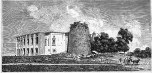 수에술라 유적의 원래 모습을 묘사한 그림.