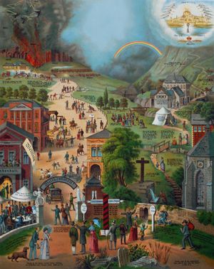 넓고 좁은 길, 1866년 독일 경건주의 그림