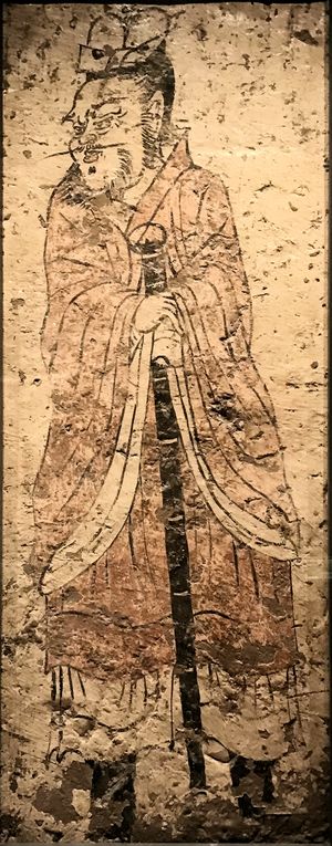 선비족의 일파인 북주 장군 이현 (504–569 AD)의 그림