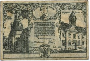 도시 모티프가 있는 1923년 노이루핀 비상 화폐