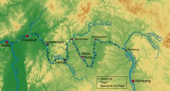 마인강의 댐 지도