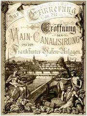 마인강의 운하화와 서항 개항 포스터(1886년)