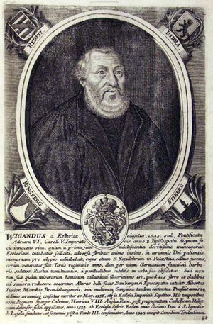 바이간트 폰 레트비츠 주교는 종교 개혁 당시 호프를 관할했던 밤베르크 주교였다.