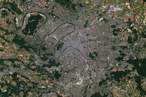 2022년 ESA의 센티넬-2 미션으로 촬영한 파리의 위성 사진