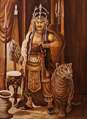 치레본의 케라톤 카세푸한에 있는 실리왕이 왕의 묘사.