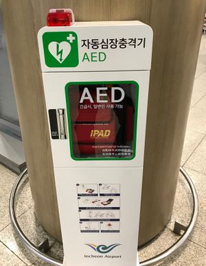인천 공항에 배치된 자동심장충격기