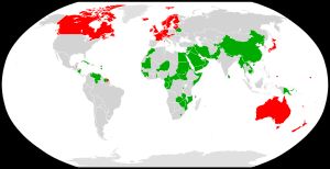 2020년 6월 30일 유엔 인권 이사회에서 법에 대한 지지와 반대 지도