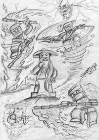 토미 안데르센(Tommy Andreasen)의 2009년 초기 컨셉 드로잉, 주요 등장인물 묘사