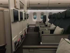 Airbus A350-900 XWB의 새로운 프리미엄 이코노미 좌석.