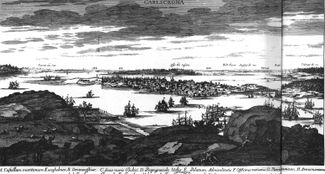칼스크로나 1700년경. Suecia antiqua et hodierna에서.