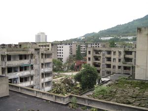 몐주의 건물, 2008년 쓰촨 대지진으로 파괴됨