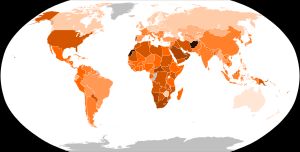 여성 참정권의 세계적 확산(승인된 시기별).