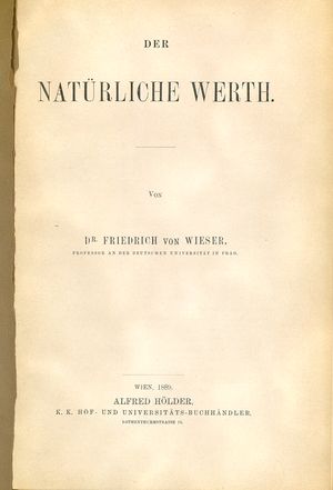Der natürliche Werth}}), 1889년판
