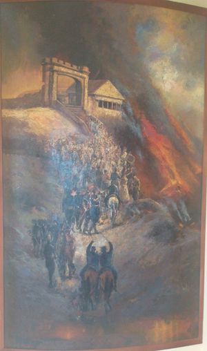 멜라니오 구즈만이 도미니카 반군에 의해 포위된 산 루이스 요새