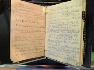 잭 L. 워너의 주소록. 국립 미국사 박물관에 전시되어 있다.