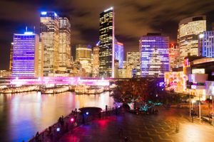 Vivid Sydney의 서큘러 키. 시드니의 겨울 풍물시.