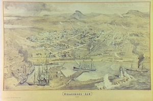 울런공 N.S.W. 1887; 울런공 항구의 항공 사진. 1887년 10월 15일 "Illustrated Sydney News"에서 발췌